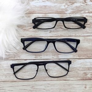 3 square frame glasses (glass removed)